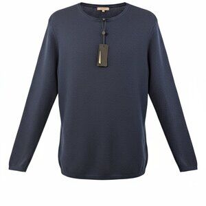 Rag & Bone Navy Bennet Crew Sweater, Size S, NWT Waffle Pointelle Wool/Cotton